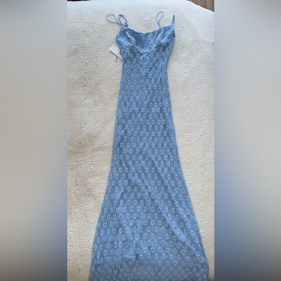 Bardot, Adoni Mesh Midi Dress, Cornflower Blue, Size 2 - Picture 4 of 5